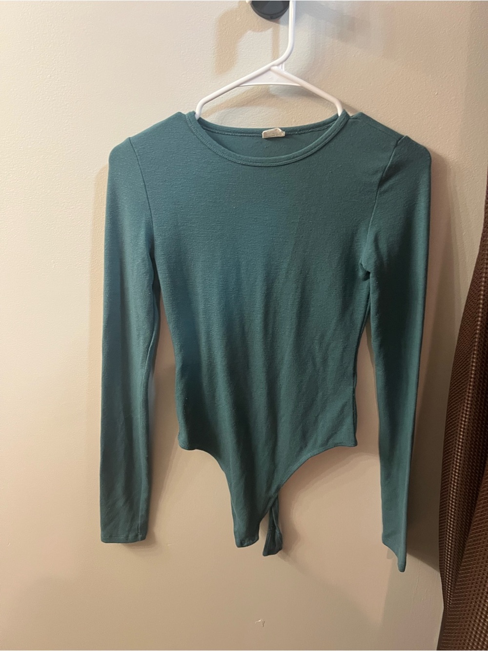Wilfred Long Sleeve Teal Green Bodysuit Top - Women